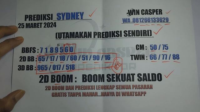 PREDIKSI SYDNEY 25 MARET 2024 смотреть онлайн