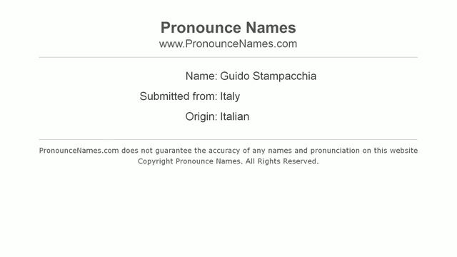 How to pronounce Guido Stampacchia (Italian/Italy) - PronounceNames.com смотреть онлайн