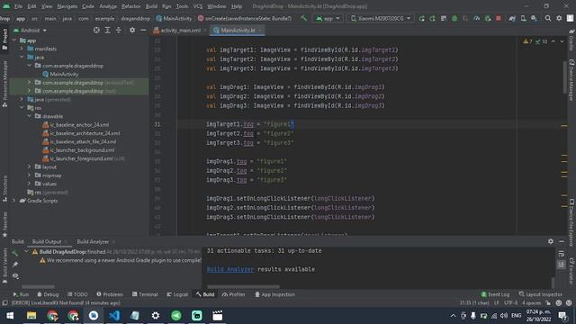 Drag and Drop Android Studio Kotlin смотреть онлайн