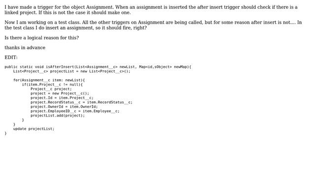 Salesforce: Why is my after insert trigger not get fired? смотреть онлайн