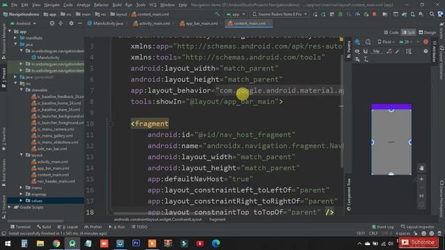 ? Android navigation drawer example | navigation drawer android studio [Hindi] смотреть онлайн