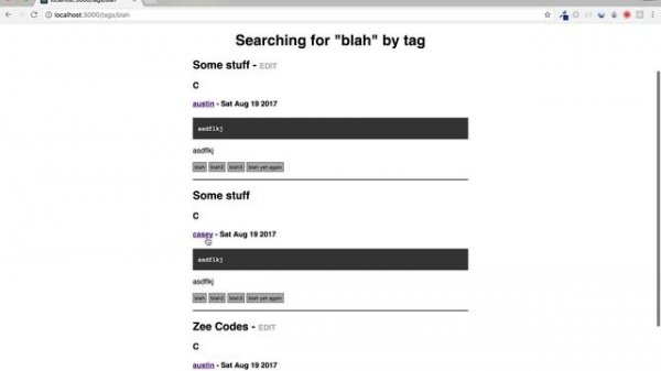 Code Snippet Project - Node, Express, Mongo