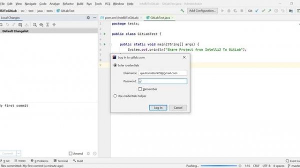 Push Project from IntelliJ To GitLab | Commit & push code to GitLab | Pull code from GitLab repo