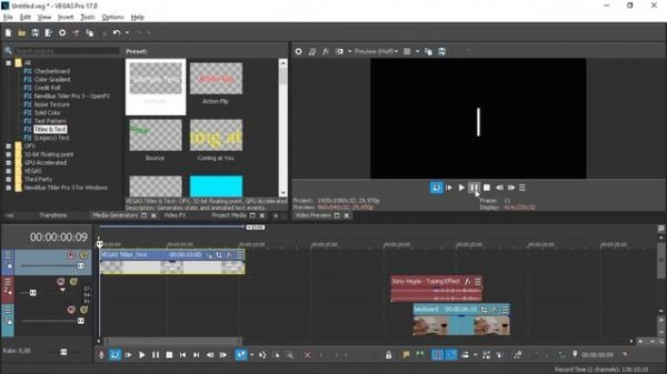 Vegas Pro 17 Эффект набора текста в видео. Имитация печатной машинки. Урок #20