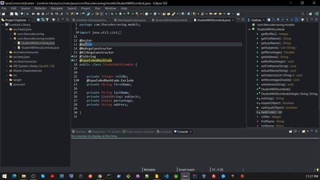 Project Lombok | Understanding @data annotation in lombok 08 смотреть онлайн