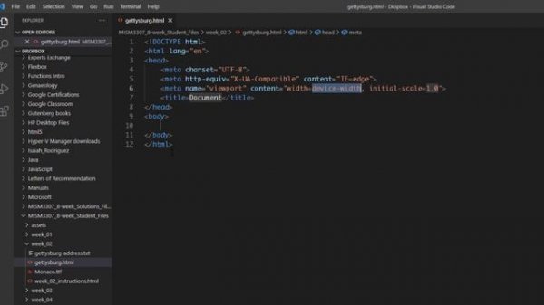 Create new HTML files in Visual Studio Code