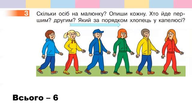 Математика 1 клас НУШ. ЧИСЛА ПЕРШОГО ДЕСЯТКА. Визначаємо порядковий номер об'єкта (с. 11) смотреть онлайн
