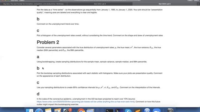Stat 3202 Spring 2020: Lab 9 Tutorial Bootstrapping смотреть онлайн