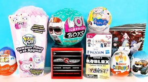 СЮРПРИЗ MIX! LOL BOYS 4, Pikmi Pops, Roblox, Frozen Disney, Вспыш, Машинки Unboxing Kinder Surprise