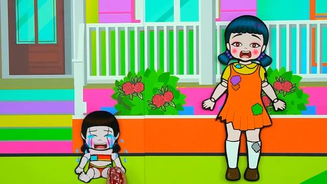 Paper Dolls Dress Up - Rainbow Rapunzel Daughter have a Bad Stepfather Dress - Barbie Story & Craft смотреть онлайн