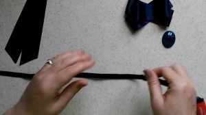 Галстук бабочка из атласной ленты/DIY/Мастер класс