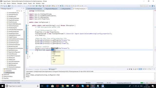 FRAMEWORK !!!! Reading Data from config.properties file & concept of Object Repository - Session 41 смотреть онлайн