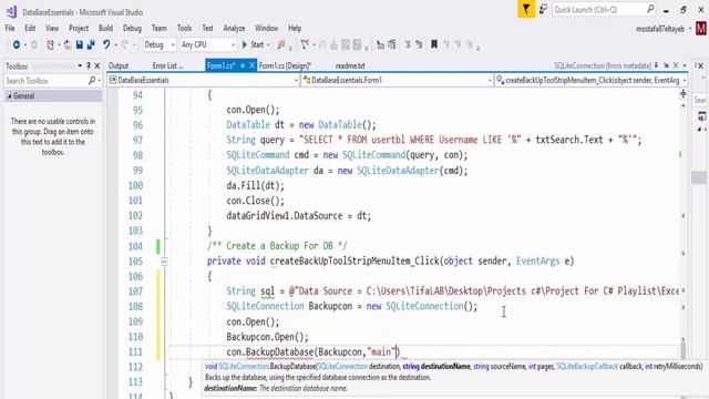 7- C# -- SQLite : عمل نسخة احتياطية BackUp смотреть онлайн