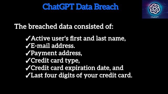 ChatGPT Data Breach: Personal Data of Premium users Leaked #chatgpt #openai #databreach смотреть онлайн