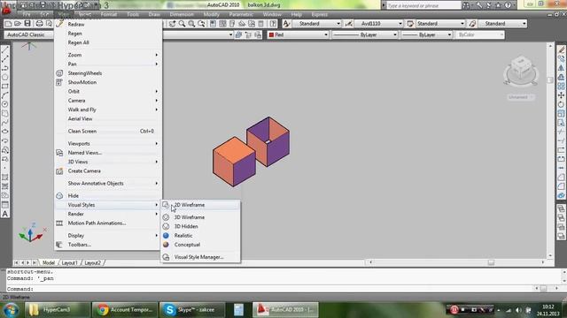 3D drawing in AutoCAD - 3d crtanje u AutoCAD смотреть онлайн
