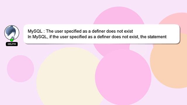 MySQL : The user specified as a definer does not exist смотреть онлайн