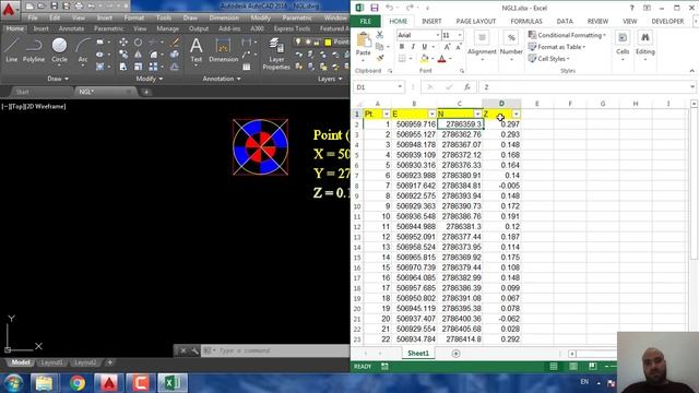 Import surveying points from Excel file to AutoCAD смотреть онлайн