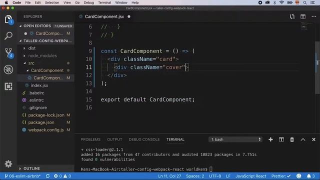 Configuración de Webpack para React - 09. Uso de CSS смотреть онлайн