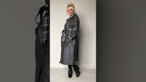Плащ женский tm SHADE нат.кожа капюшон клетка цв.серый новый всего за 9500 ₽ р.50-52 /11697/