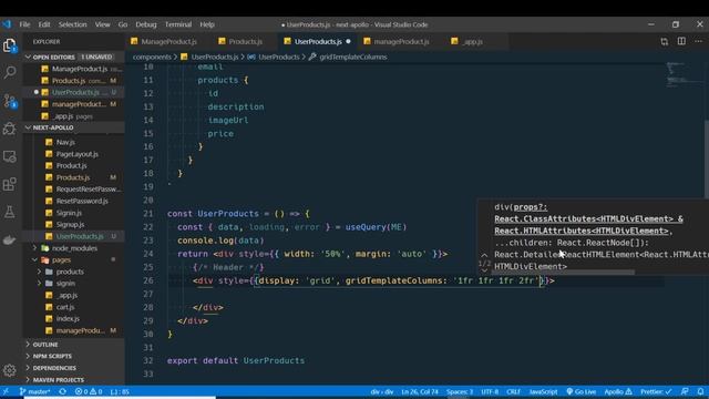 สร้างเวบแอพด้วย NextJS, Graphql, Apollo Client - 18 User Products смотреть онлайн