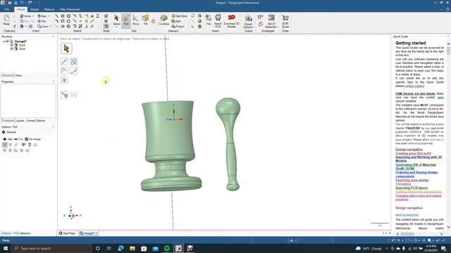 How to create a mortar and pestle with design spark mechanical. смотреть онлайн