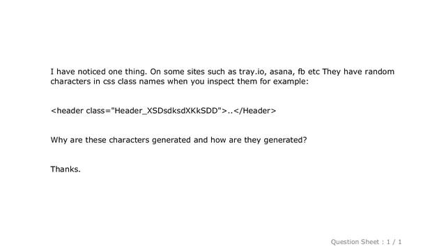 HTML : Random characters in CSS class names смотреть онлайн