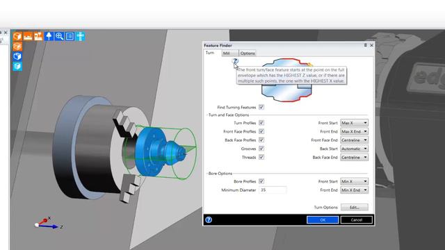 4. Edgecam TestDrive tutorial - Selecting a machine and feature finding turning смотреть онлайн