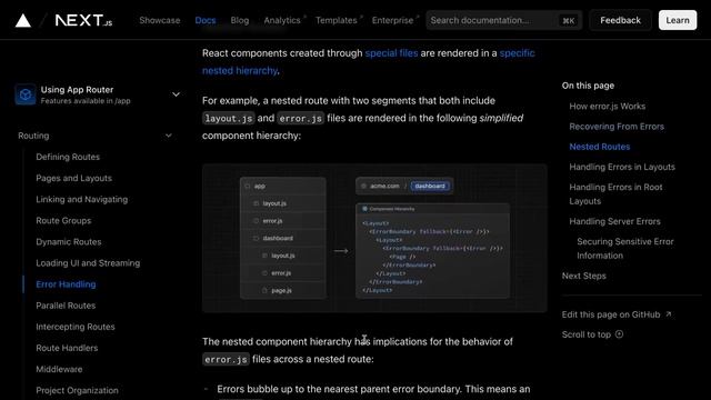 NEXT.JS App Router Official DOCS: Routing - Error Handling смотреть онлайн