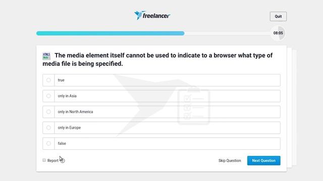 Freelancer - HTML5 Media - level 1 - test (78%) смотреть онлайн