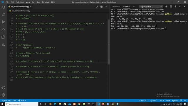 Python Basics | List Comprehension | 5 Python Solved Problems смотреть онлайн