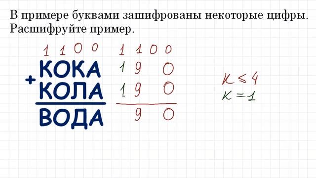 КОКА+КОЛА=ВОДА ★ Как решать числовые ребусы? ★ Простой арифметический ребус смотреть онлайн