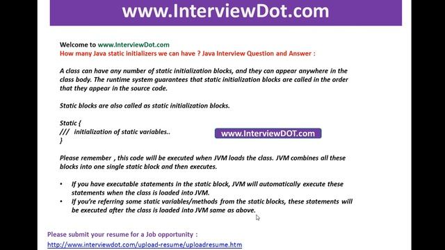 How many java static initializer we can have how it will be executed job interview смотреть онлайн