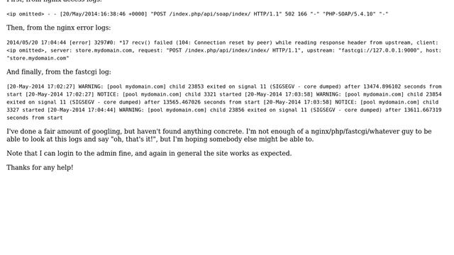 Magento: How to solve 502 Bad Gateway with SOAP calls on nginx? смотреть онлайн