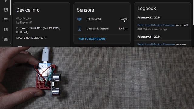 Pellet Level Monitor for Home Assistant with HC-SR04 and ESP8266 смотреть онлайн