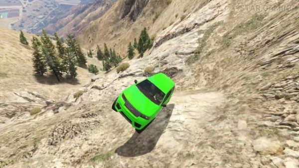 GTA 5 Cliff Drops Crashes With Real Cars Mod #44