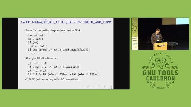 Tweaking the compiler for fewer false negatives in -Wuninitilized - GNU Tools Cauldron 2019 смотреть онлайн