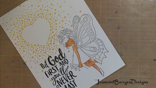 Faith Forward Card with Copics, Alcohol Inks and Stenciling