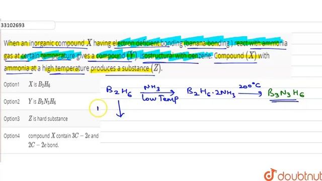 When as inorganic compound `X` having electron dificient bounding (banana bonding ) react смотреть онлайн