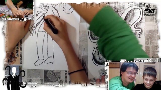 Рисуем SLENDER a, Безумные Рисунки Вовы, РыбаКит смотреть онлайн