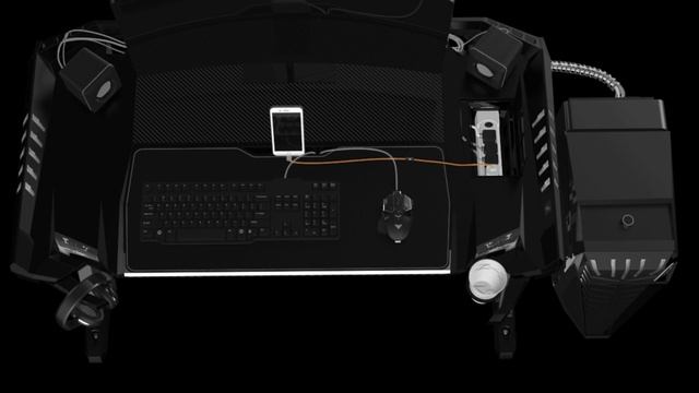 Стол для компьютера (для геймеров) Eureka Z2 "SCORPION" с RGB подсветкой смотреть онлайн