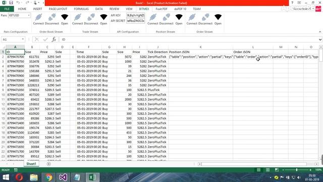 BitMEX WebSocket Microsoft Excel смотреть онлайн