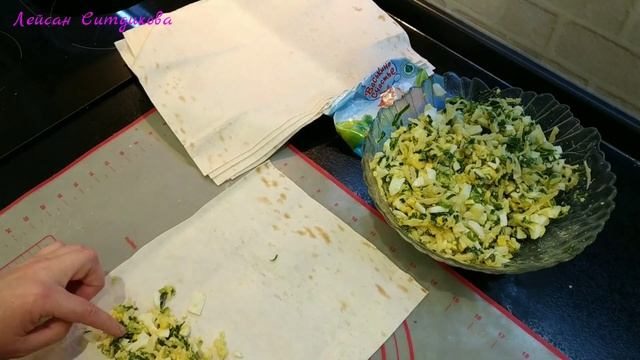 Яшел суган белән йомыркадан пирожкилар.??Ленивые пирожки с зеленым луком и яицами