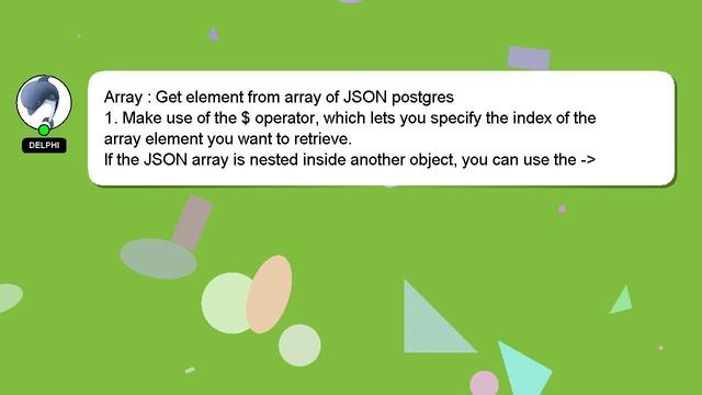 Array : Get element from array of JSON postgres смотреть онлайн