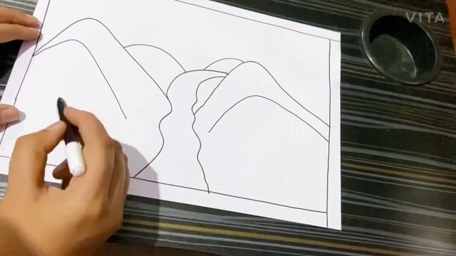 How to draw a valley step by step. Very easy смотреть онлайн