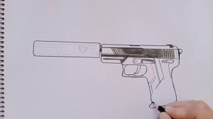 Как нарисовать USP "LINE" из Standoff 2 || how to draw a USP "LINE" from Standoff 2