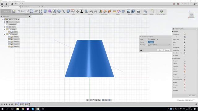 Проецирование линий на поверхность во #Fusion360 смотреть онлайн