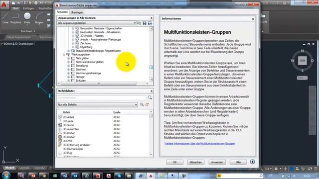 AutoCAD Werkzeugkästen in Multifunktionsleiste integrieren смотреть онлайн