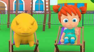 Учим цвета и цифры -  Музыкальные инструменты  - Динозаврик Дино и дети