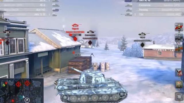 Отличный бой на Королевском Тигре (Wot Blitz) смотреть онлайн