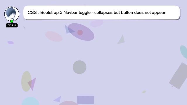 CSS : Bootstrap 3 Navbar toggle - collapses but button does not appear смотреть онлайн